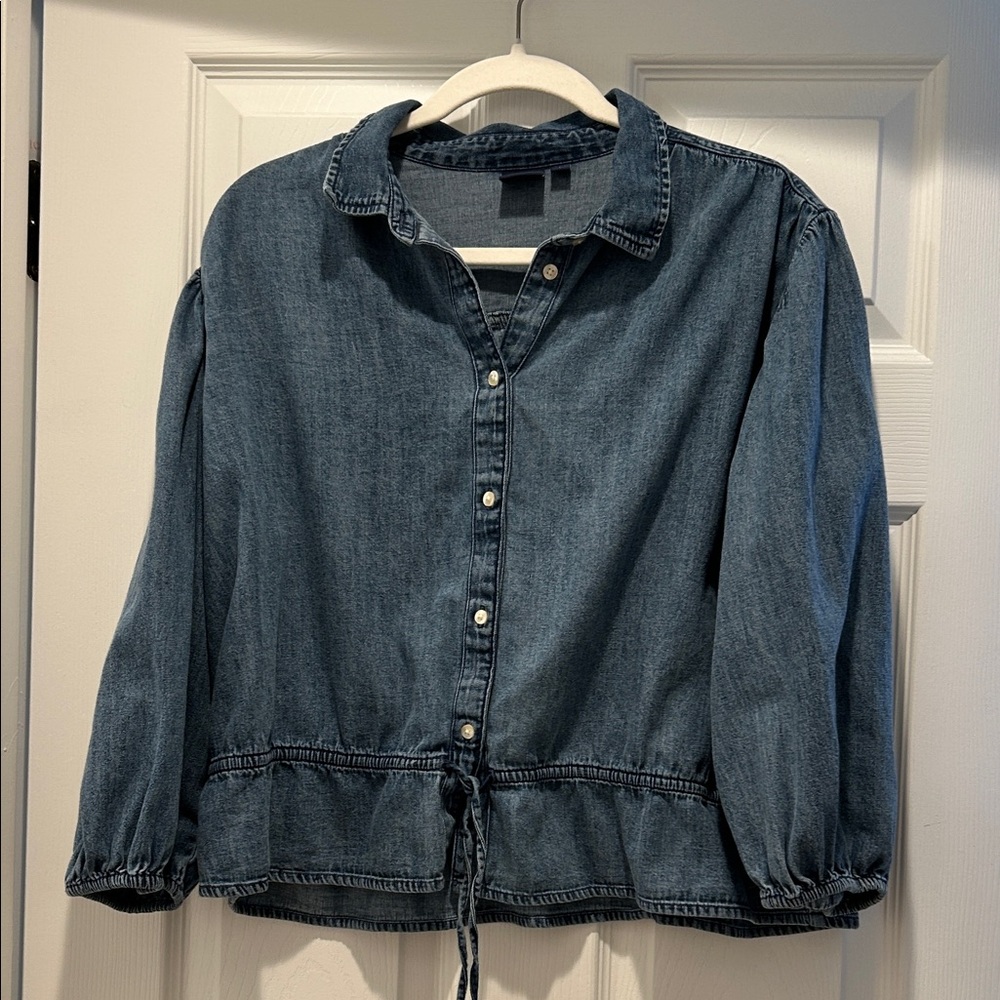 GAP Denim Button-Up Top - Blue